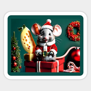 Santa Baby Mouse Sticker